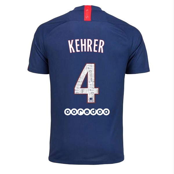 Trikot Paris Saint Germain NO.4 Kehrer Heim 2019-20 Blau Fussballtrikots Günstig